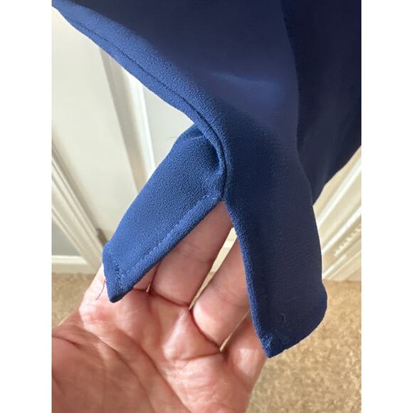 Iris & Ink Navy V-Neck Shift Dress Size 12 Work Office Career Dress - Picture 13 of 13